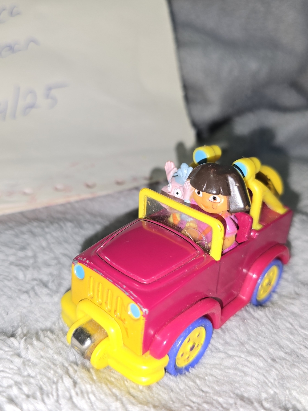 Pink and Yellow Kids Toy Car with Doll
